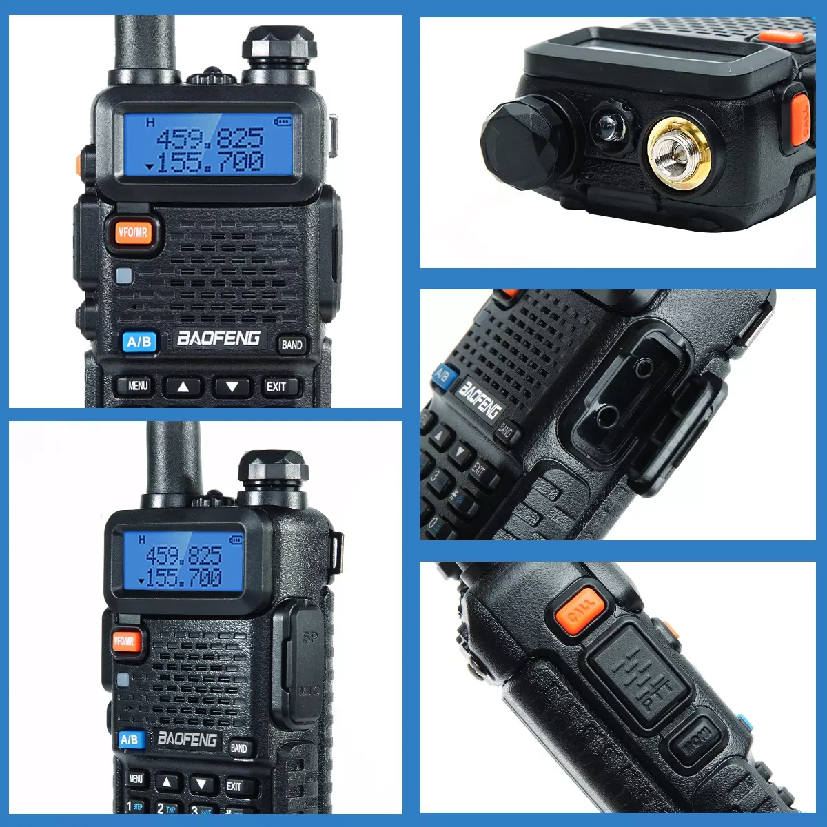 

2 шт., портативная Двухдиапазонная рация VHF UHF