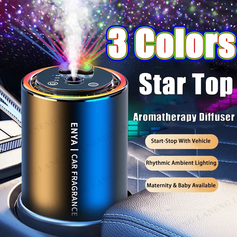 Фото Автомобильный освежитель воздуха RGB Starry Sky Top 3-цветное звездное небо автомобильная ароматерапия светодиодный светильник USB зарядное устройство диффузор эфирного масла аксессуары №2
