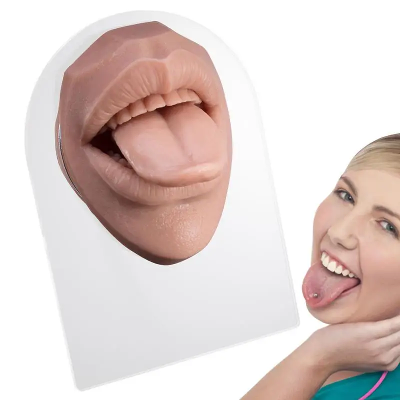 

Soft Silicone Mouth Model Piercing Face Model Simulation Human Body Part Display Props Teaching Tools Lip Teeth Tongue Display