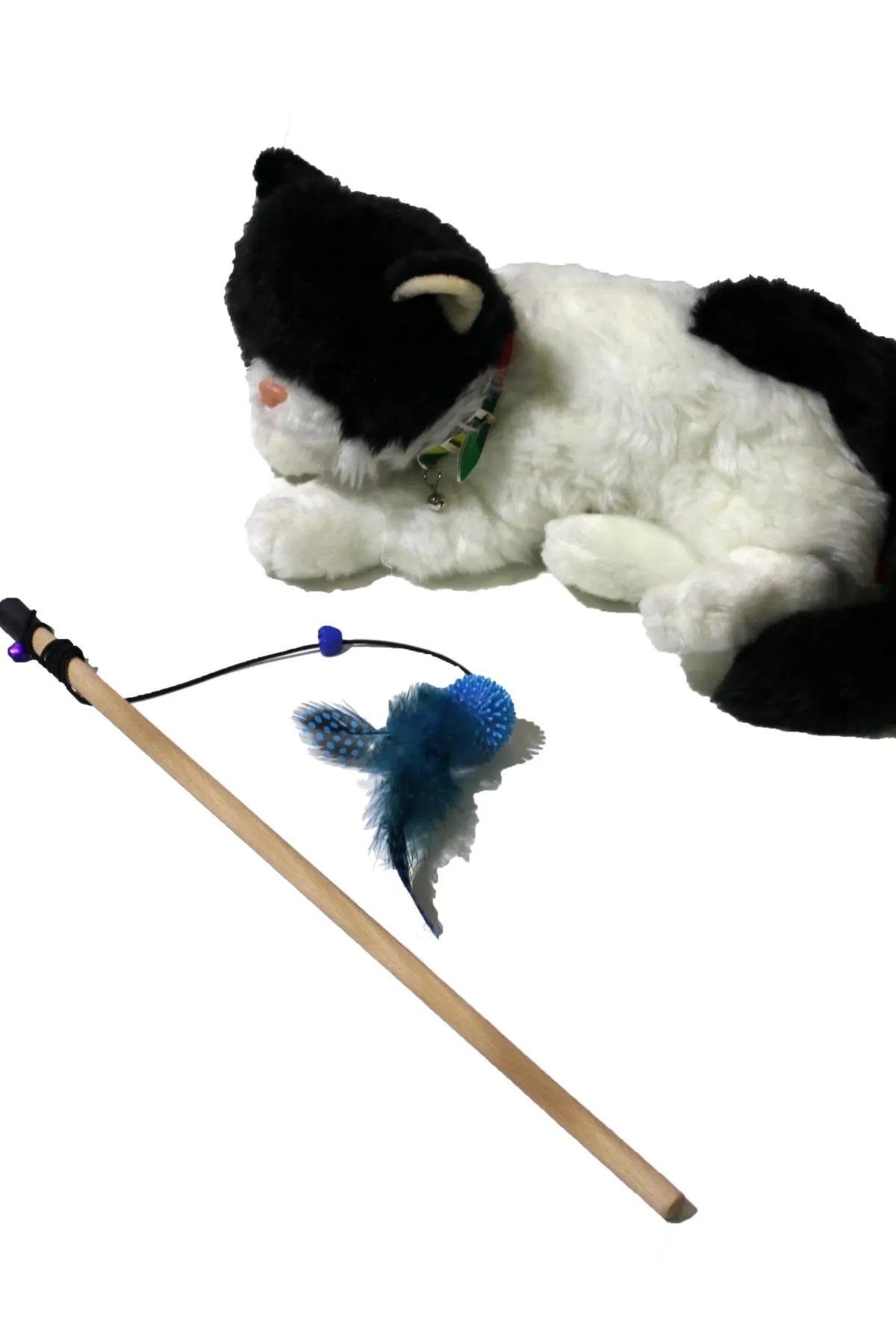 Fun Выдвижная котом Удочка с плюшевая игрушка деревянная ручка-котенок