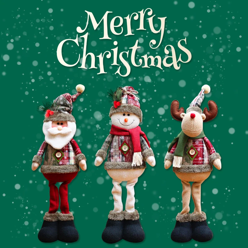 

Santa Claus Elk Snowman Doll Oranments Christmas Pendants Girls Kids Naviidad Gift Toy Favor Merry Christmas Decor For Home