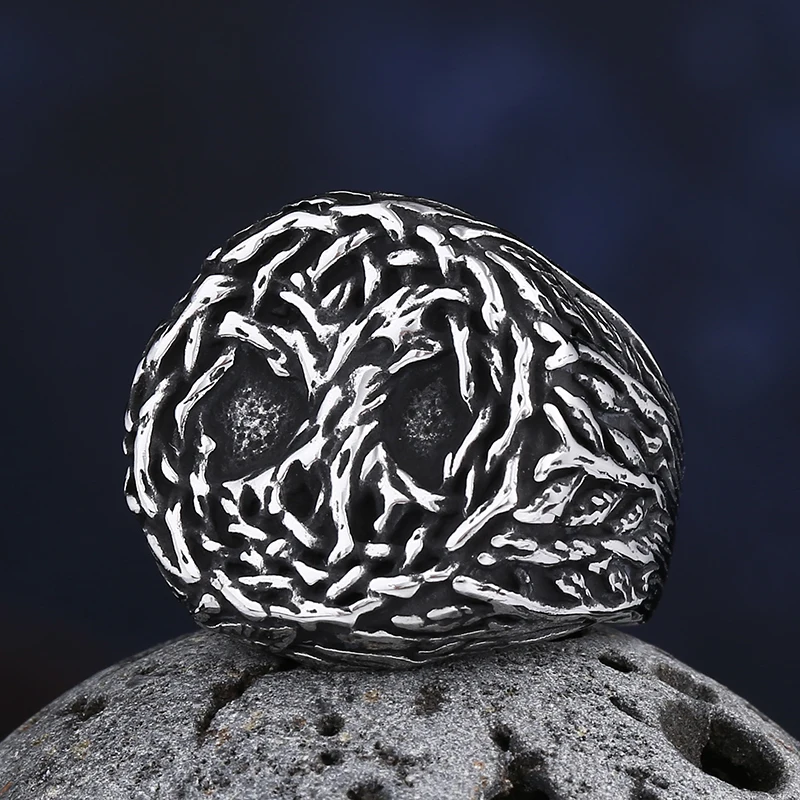 Прямая поставка северной европы, новое поступление 2023, кольцо из нержавеющей стали 316L с полированным деревом, модное ювелирное изделие викингов для фотографий