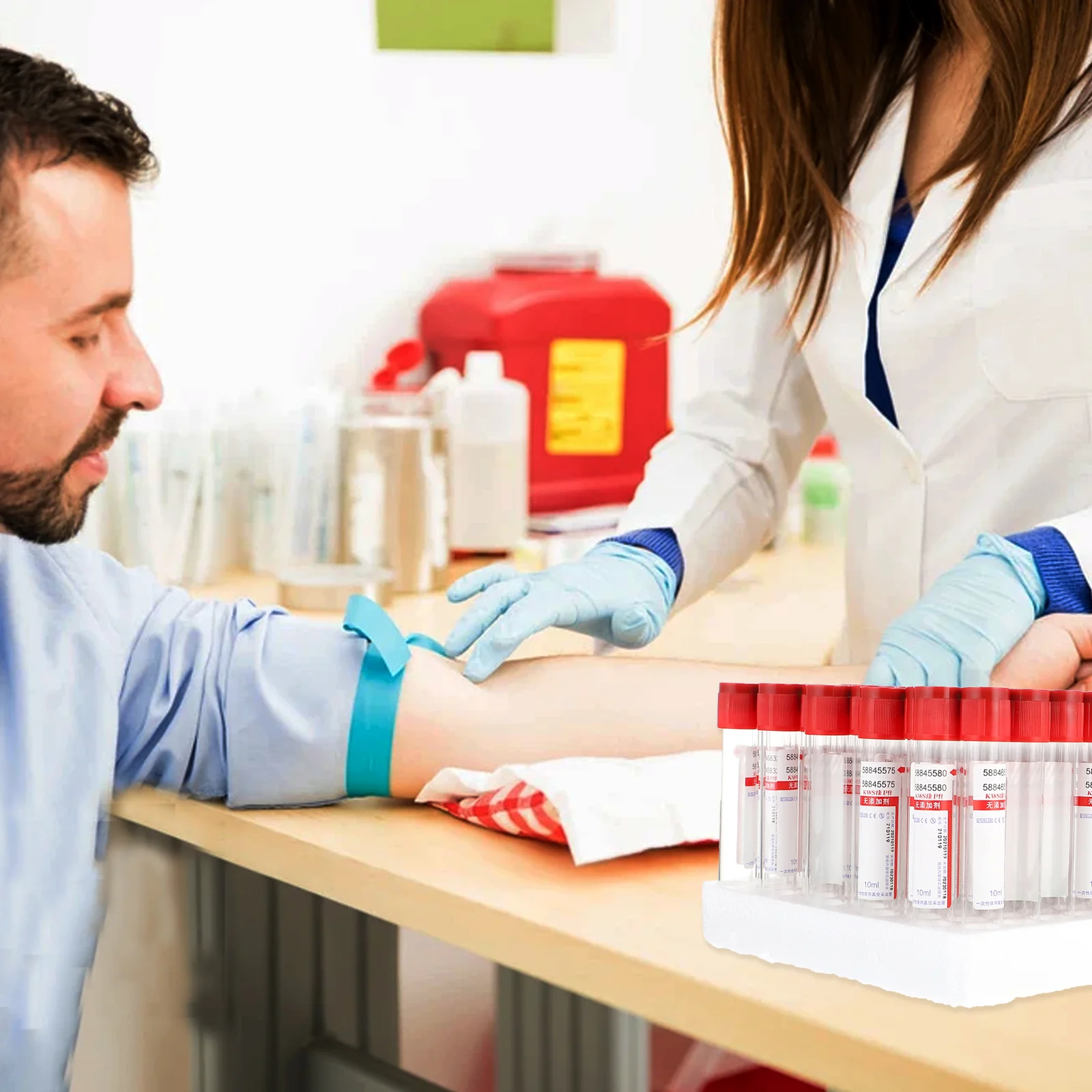 100 шт. 10 мл пробирка для сбора крови пробирки отрицательного давления с крышками