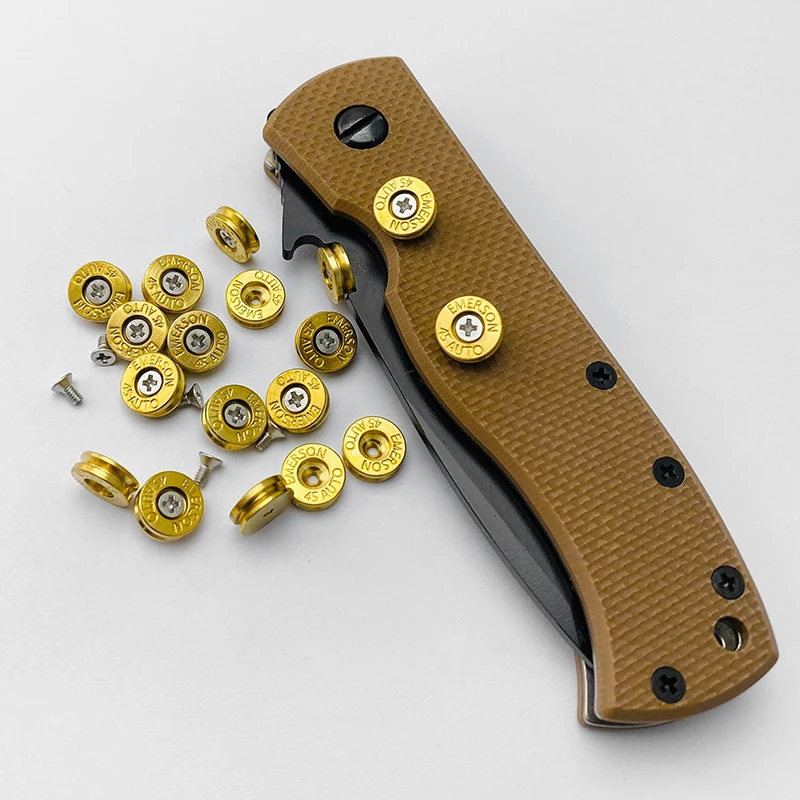 Custom Emerson knives CQC &amp Commander Brass Thumb Button Screw