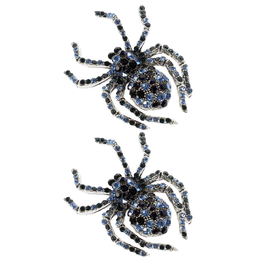 

2pcs Rhinestone Brooch Pin Gothic Spider Shaped Brooch Pin for Halloween