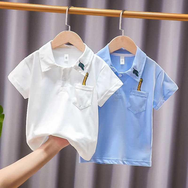 

Summer Fashion Kids Clothes Print Short Sleeve Polo Shirts Toddler Boys Outfits Baby Children Tshirt Sport Costume 2-9 Years Old