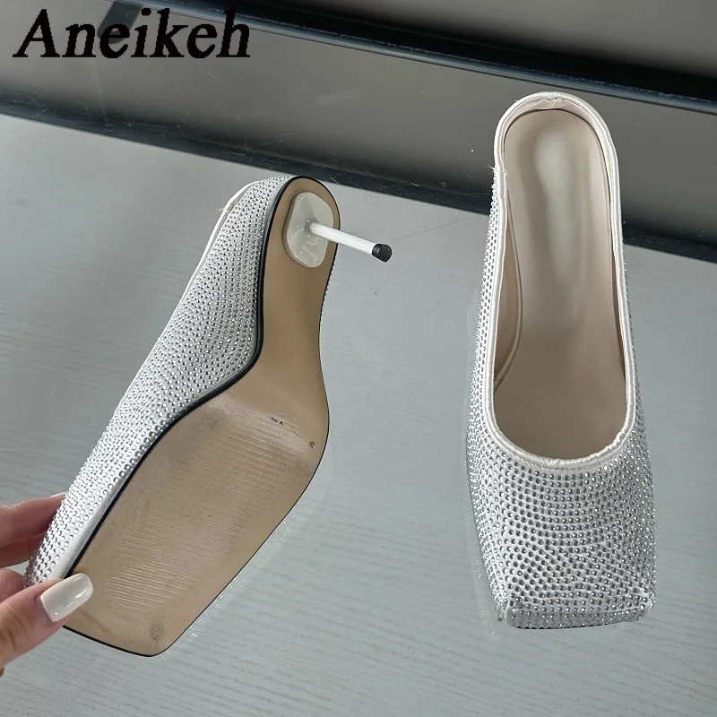 Женские туфли на высоком каблуке Aneikeh модные летние туфли-лодочки из флока с