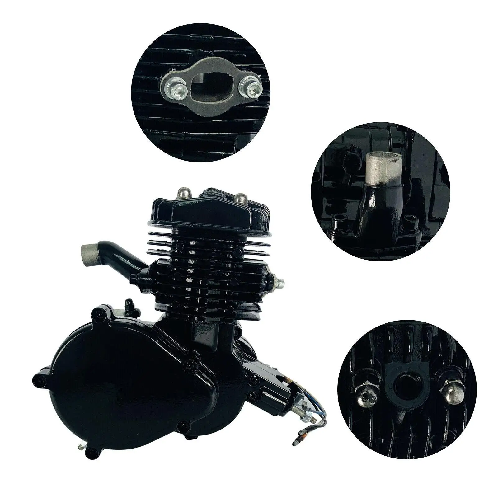 

New 80cc Bike Engine Motor Gas Motorized Bicycle 2-Stroke Black