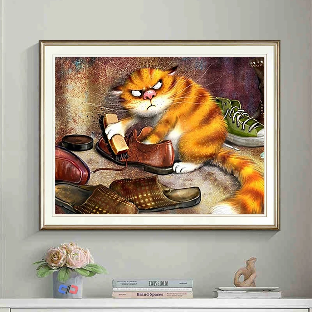 5D новая алмазная живопись кот Алмазная вышивка с квадратным рисунком