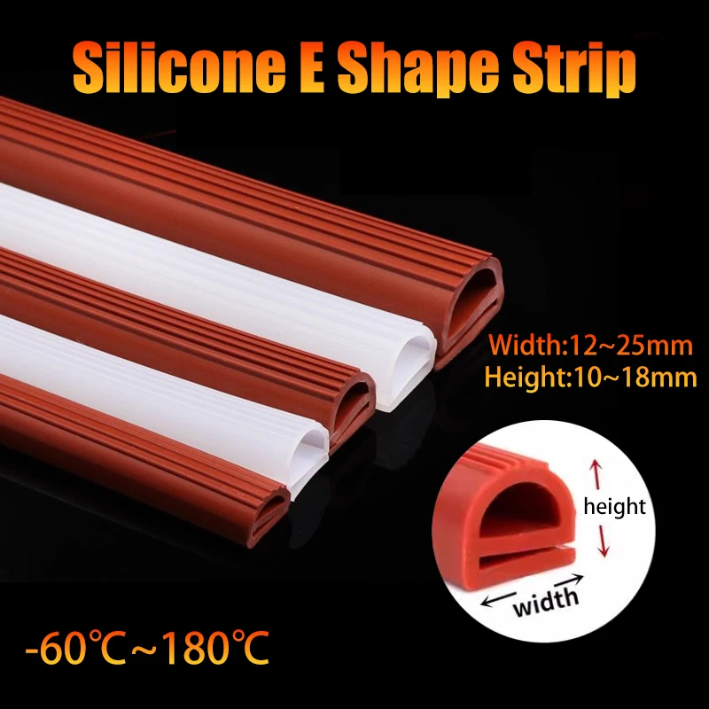 

Силиконовая уплотнительная лента E-образная белая/красная
