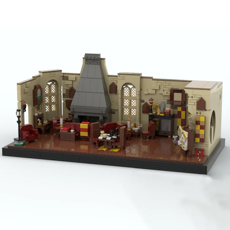 Фото Конструктор Movie Model Moc: Модель «Общая комната» (красный и золотой) – Технологичные кирпичики для самостоятельной сборки, праздничные игрушки №2