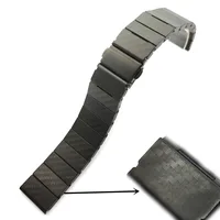 Plastic Rubber Watch Band Black Color Carbon Fiber Grain 20mm 22mm Silicone Watch Strap