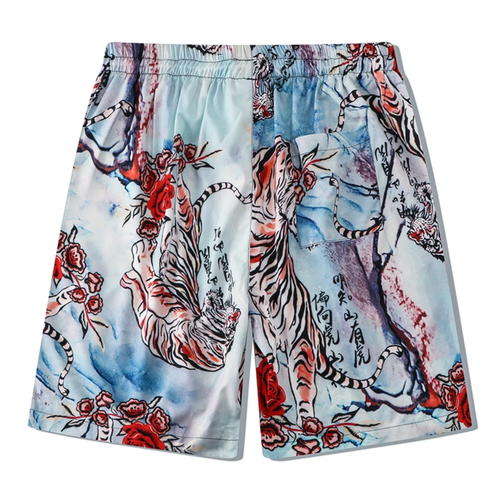 Шорты мужские пляжные с принтом темно-икона и тигра лето 2022 |