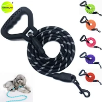 pet dog leash reflective soft rubber handle leashes outdoor puppy dog walking collar rope leash 1 8m large dogs accessories