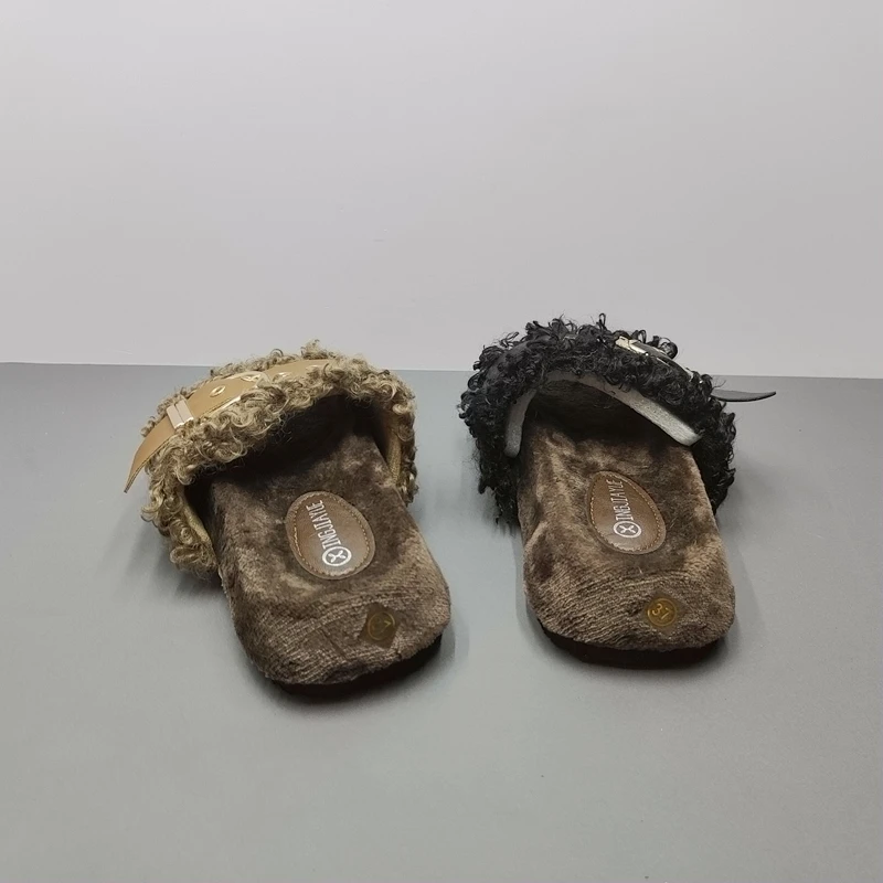 Женская обувь 2024 тапочки мягкие роскошные шлепанцы меховые пантофле женские на