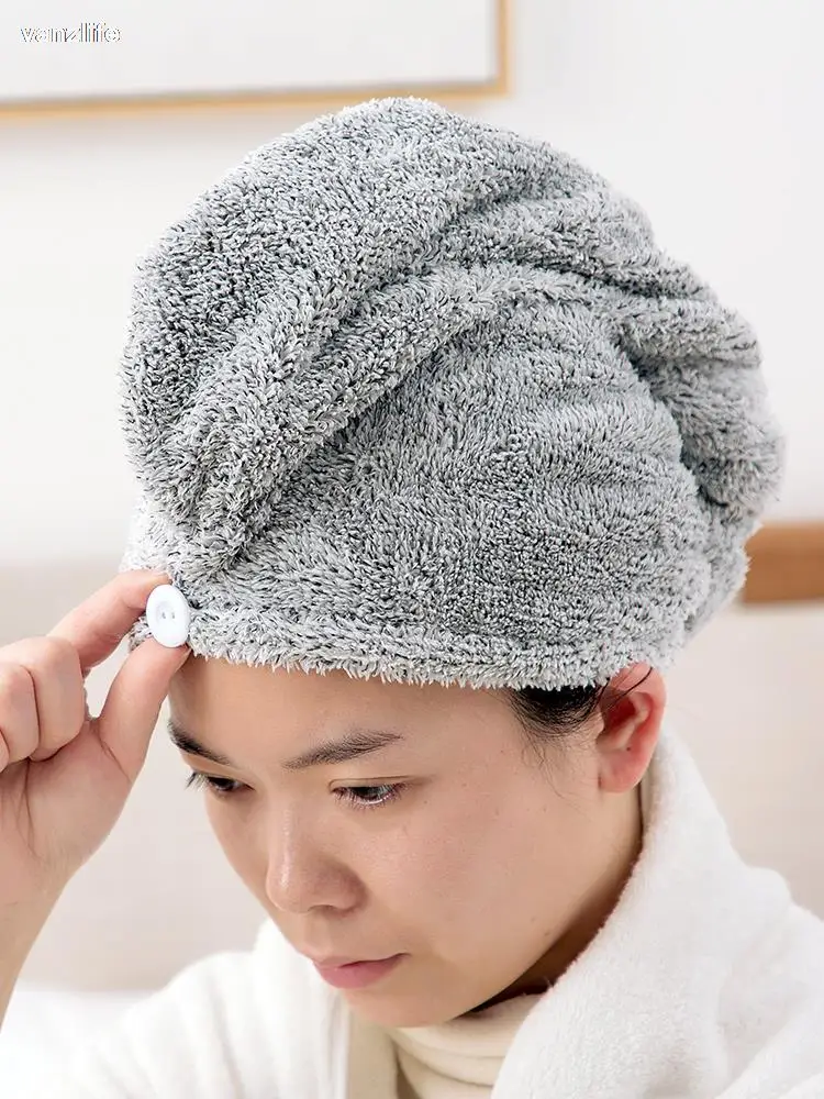 vanzlife absorbent hair cap Bamboo towel korean Shower microfiber hair turban towel hair salon turban for hair drying shower cap