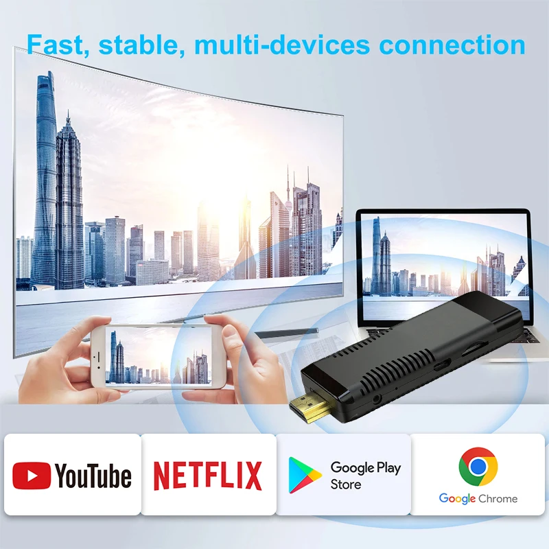 Smart TV Stick S96 Stick 2GB+16GB Android TV Box AllWinner H313 2.4G/5G WiFi Android 10.0 Top Box Bluetooth Voice Remote Control images - 6