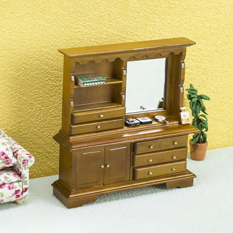 

1:12 Dollhouse Miniature Dresser Floor Coat Rack Modern Style Wood Bookcase Furniture Model Toys Dollhouse Scene Accessories