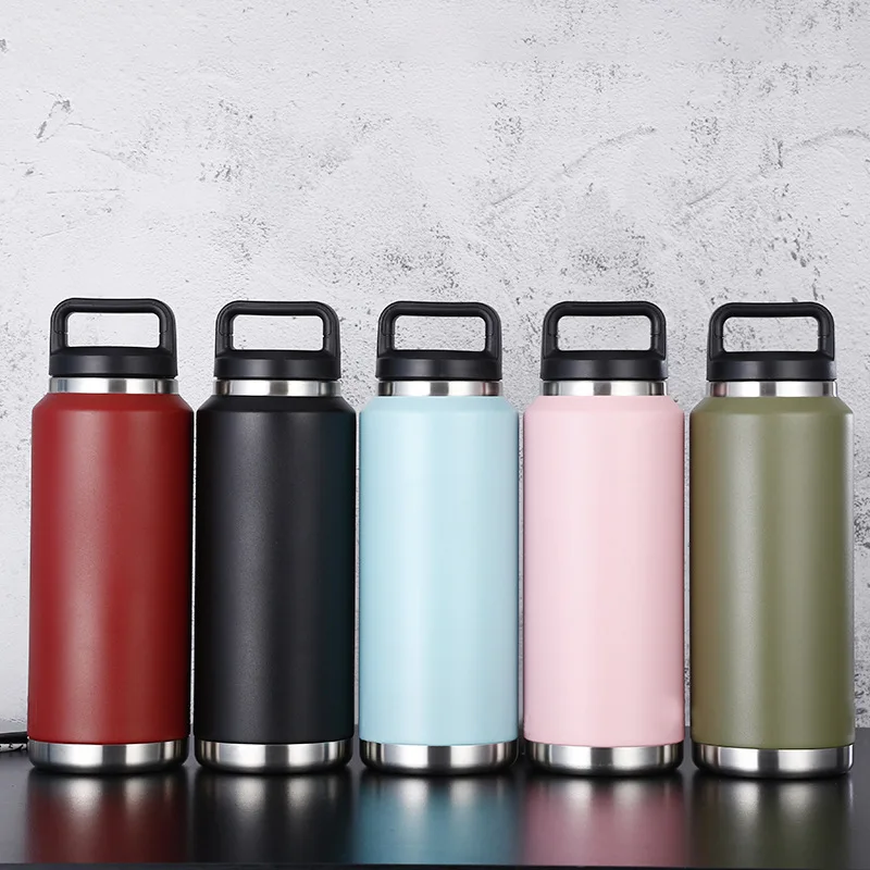 

36OZ Large-Capacity Milk Bottle Outdoor Sports Stainless Steel Double-Layer Vacuum Flask Thermos Insulated Wine Tumbler