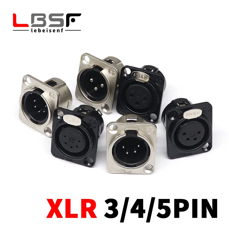 HF XLR 3/4/5pin Мужская и Женская панель Стандартный Штекерный Разъем Черный YS145BG YS146BG медный контактный металлический разъем XLR