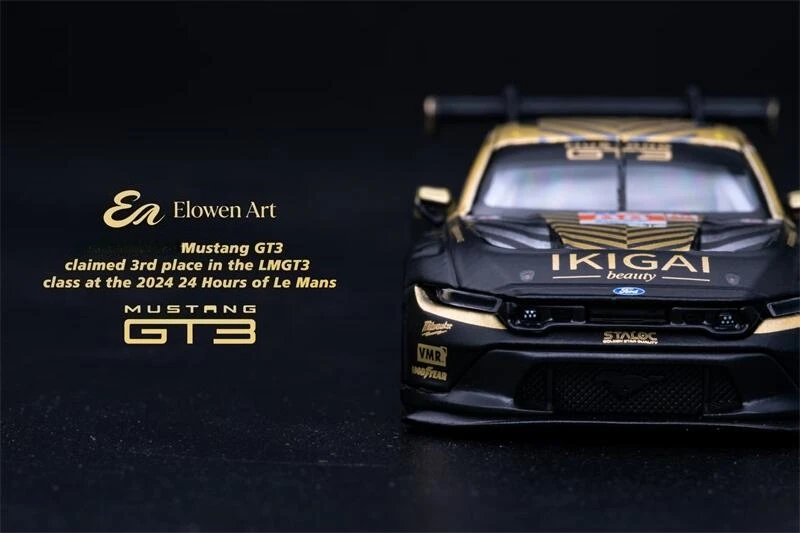 Фото Коллекционная модель автомобиля 1:64 Mustang GT3 LeMans 24h No.88 3rd BlackGold, литая под давлением №5