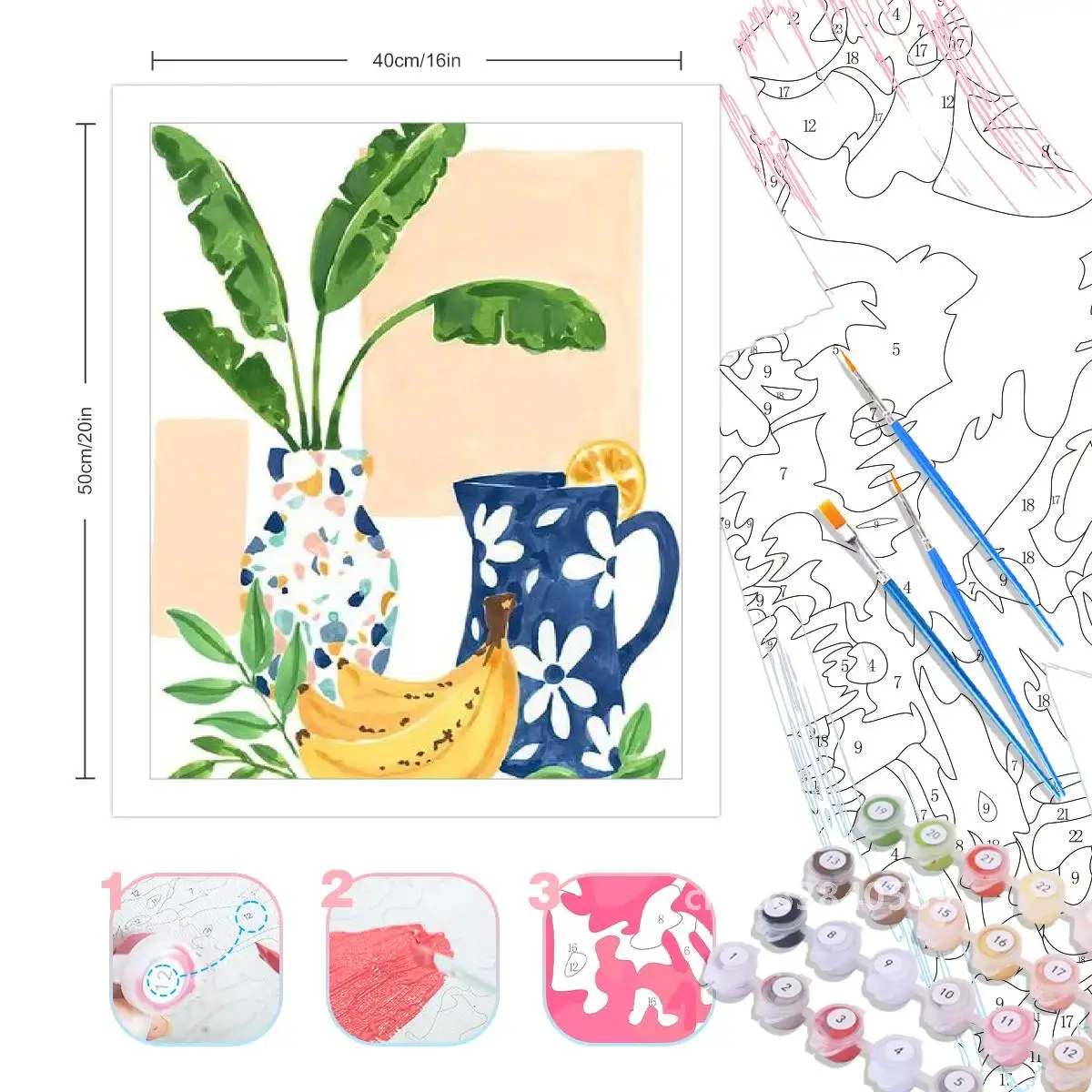 PhotoCustom Картина по номерам Флора для взрослых Пейзажная краска на холсте DIY Рамка