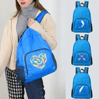 lightweight foldable bag 2022 outdoor backpack portable camping hiking feather print travel daypack men sport bag backpack women