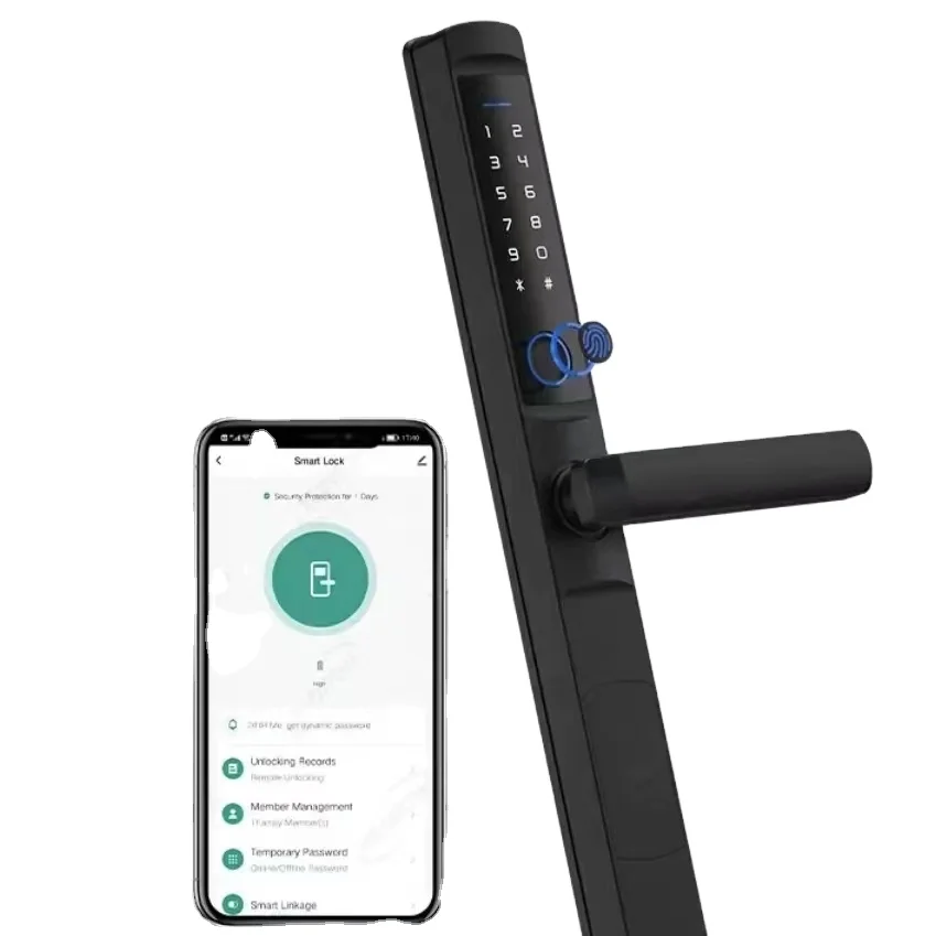 

Водонепроницаемый наружный алюминиевый замок для раздвижной двери IP66, цифровой пароль, Wi-Fi Смарт-замок Tuya