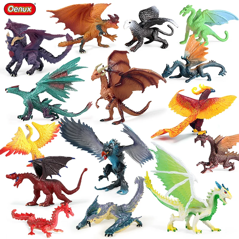 

Oenux New Savage Flying Magic Dragon Phoenix Dinosaurs Animals Toy Action Figures Model PVC Education Collection Kids X-mas Gift