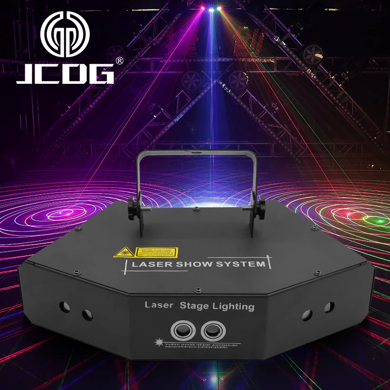 JCDG 6 eyes RGB laser lights Professional Projector Stage Lighting Effect For DJ Disco Party Christmas DMX Sound Auto Modes Lamp