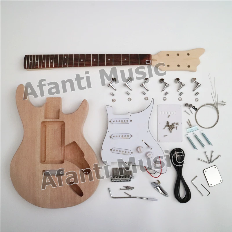 

Afanti Electric Guitar DIY Unfinished Kits Mahogany Wood Style Guitarra Kit Guitar Body With All Hardware Parts (ATM-058)