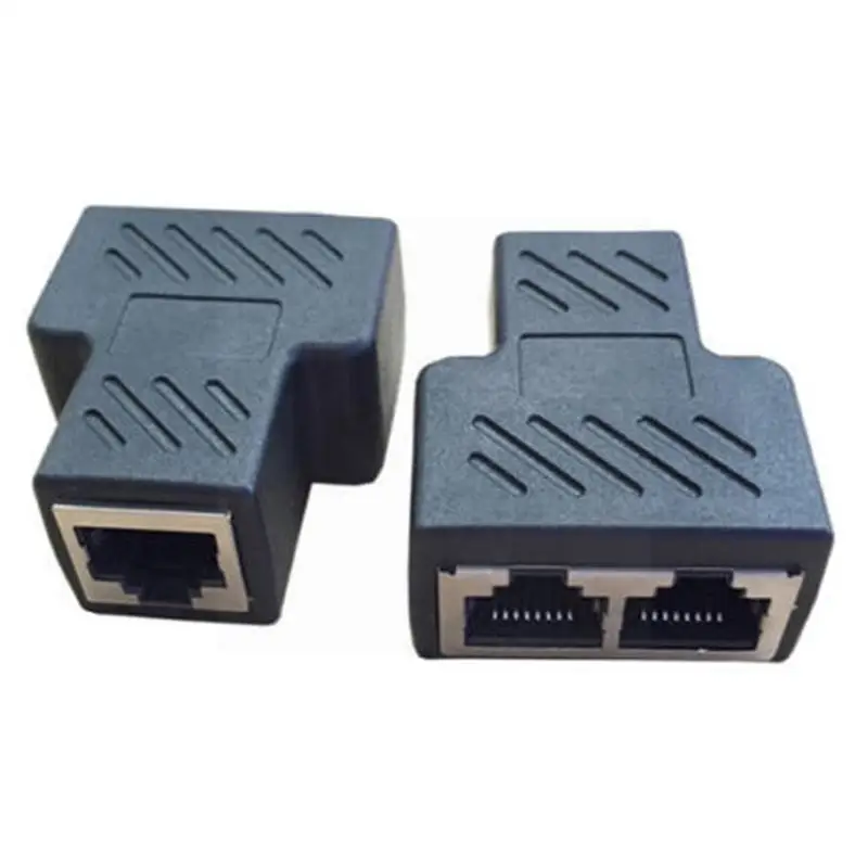 

2 Ports Rj 45 Network Cable Splitter Connector 8p8c Lan Adapter Cat5 Cat6 Ethernet F8r2