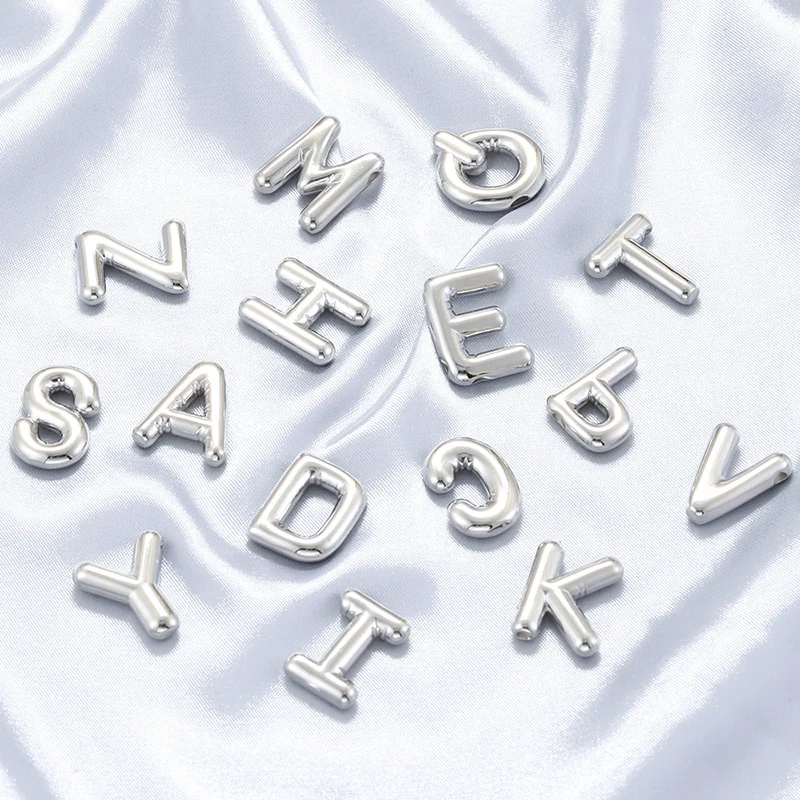 ZHUKOU 18K позолоченные искусственные буквы мужской кулон на удачу серебристые