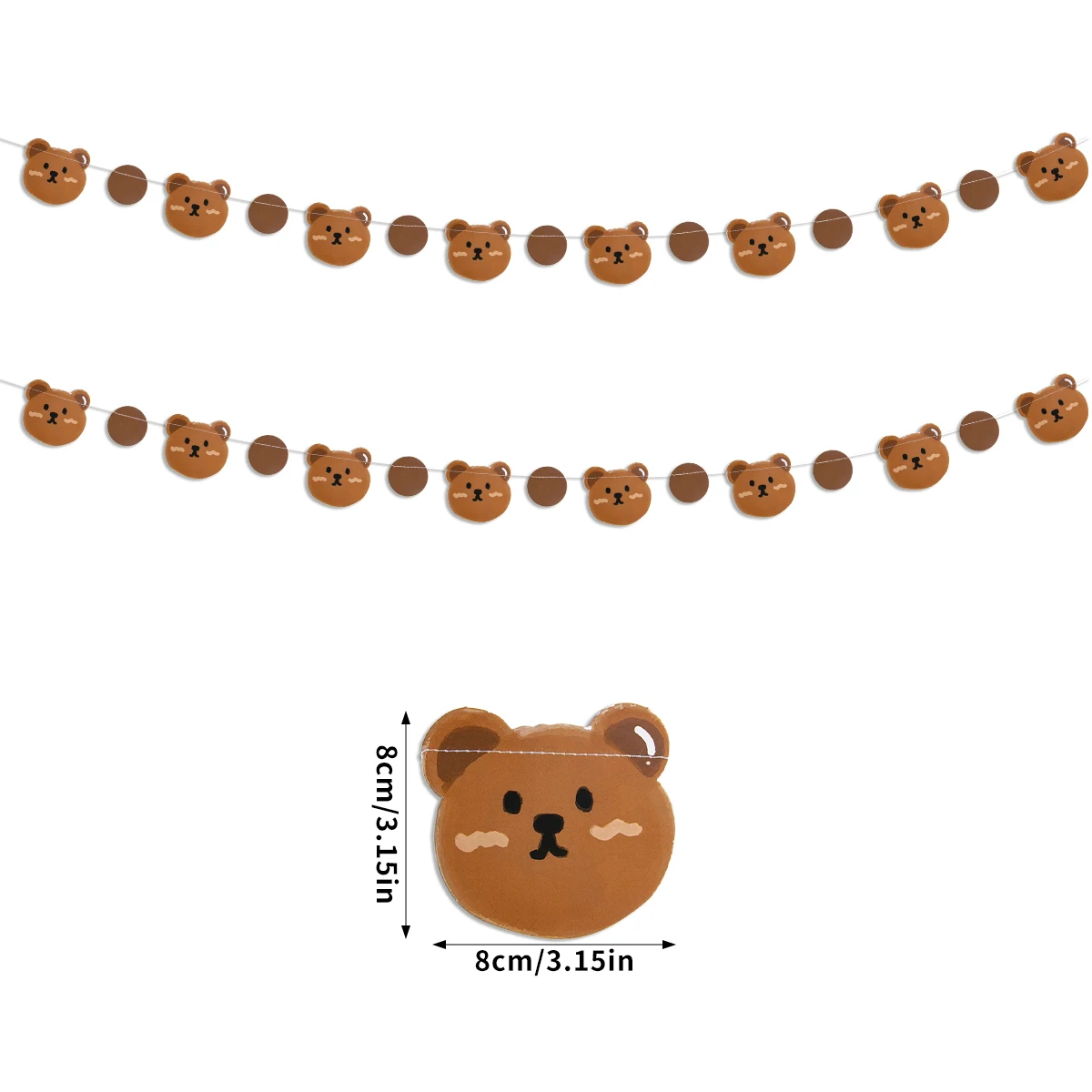 Бумажный баннер с днем рождения милый медведь joy-enlife