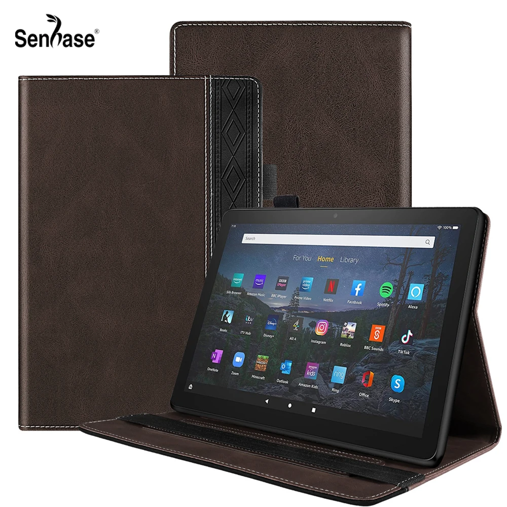 

For Amazon Fire HD 10 HD10 Plus 11th Gen 2021 Case Business Flip Retro PU Leather Shockproof Card Slot Stand Tablet Cover