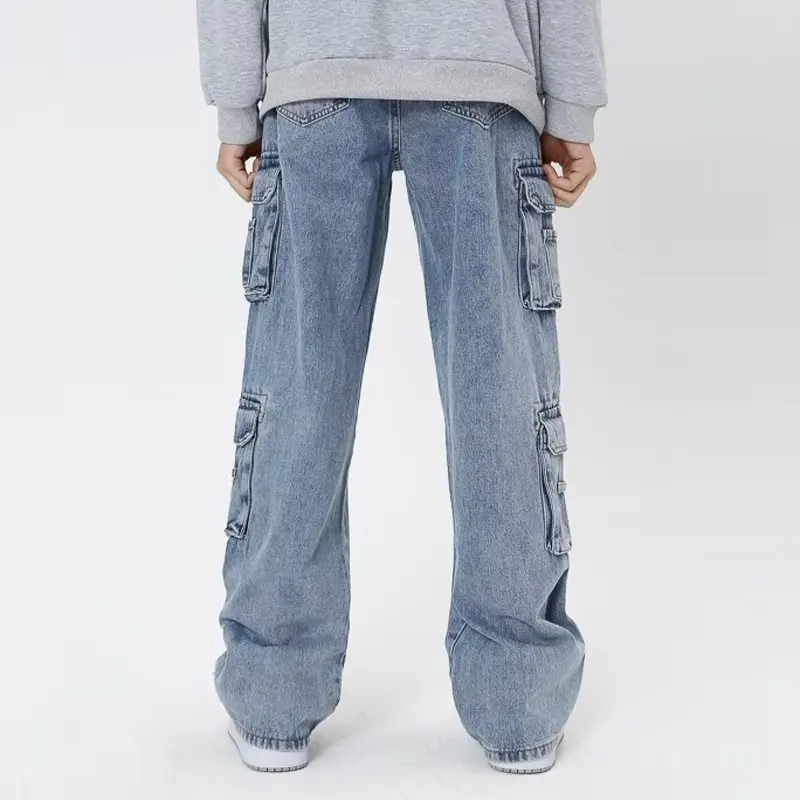 Женские винтажные джинсы Y2K уличные прямые комбинезоны в стиле хип-хоп с широкими