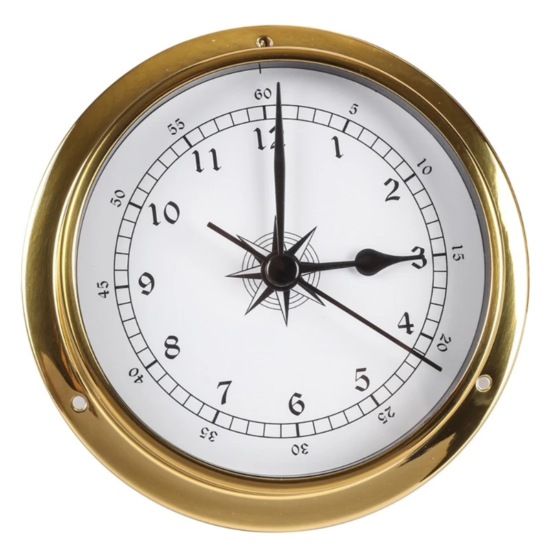 

115mm Wall Mounted Thermometer Hygrometer Barometer Watch Tidal Clock Weather Station Copper Shell Indoor Outdoor