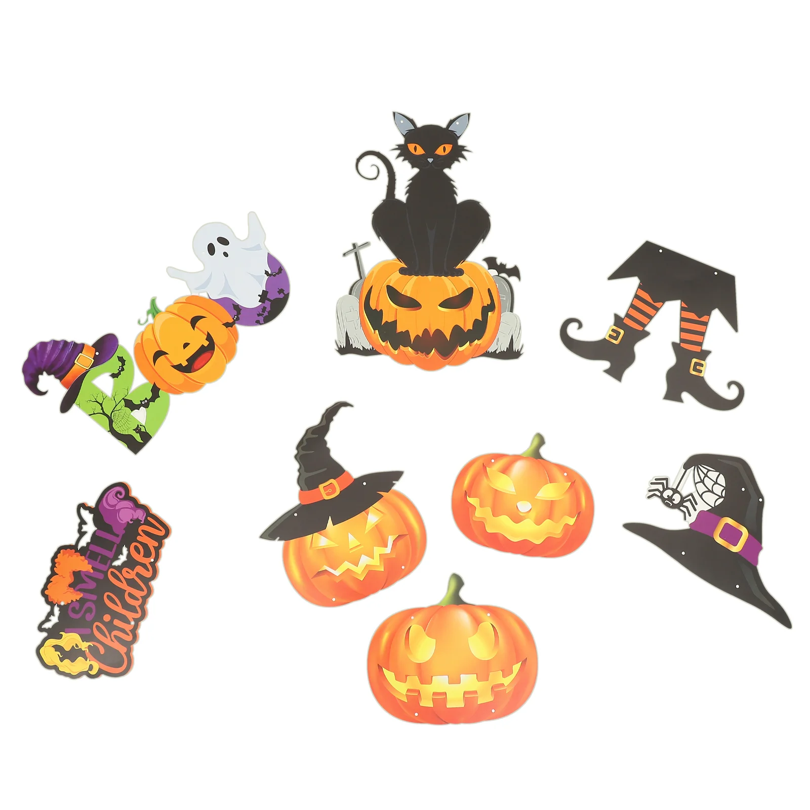 

4 Pcs Door Sign Halloween Decorations Venue Setting Props Paper Hanging For Front