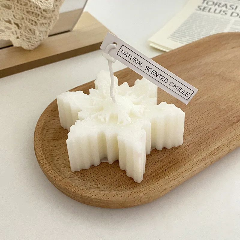 

Christmas Snowflake Candle Silicone Mold DIY Handmade Flower Plaster Soap Silica Molds 4 Sizes Making Candle Wax Mould
