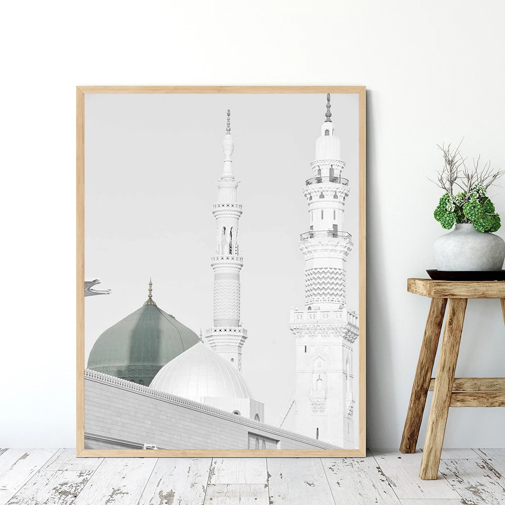 Хассан II мечеть Марокко плакат исламский Ayatul Kursi зеленая Картина на холсте