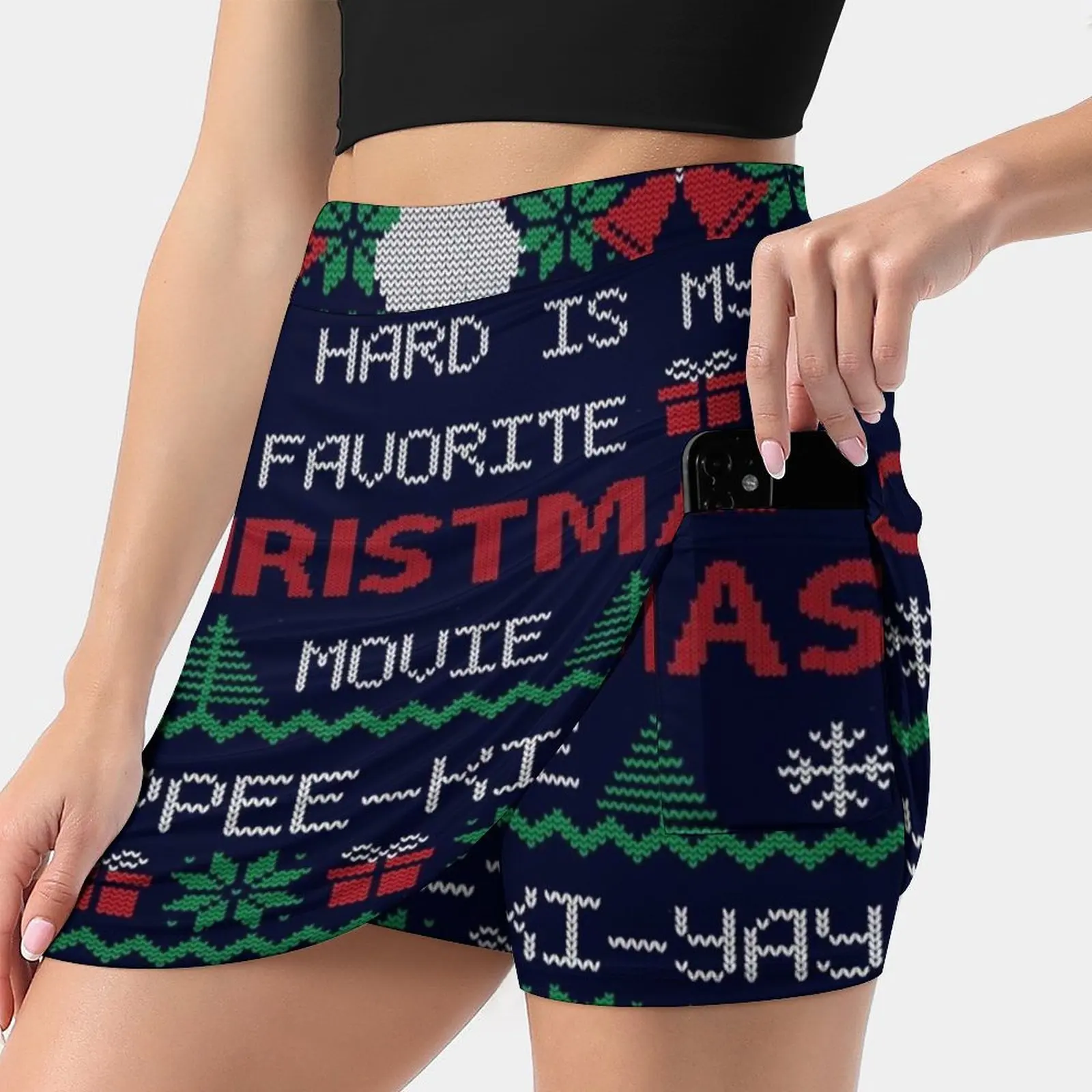 

Die Hard-мой любимый Рождественский фильм, Женская юбка со скрытым карманом, теннисная юбка, юбки для гольфа, юбки для бадминтона, юбки для бега