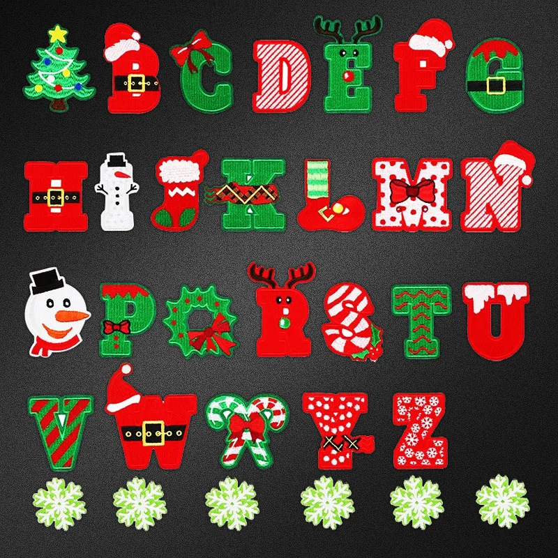 

Christmas Hot Melt Adhesive Letter Patch A-Z Felting Sticker Towel English Letter Patche Diy Name For Clothes decoration