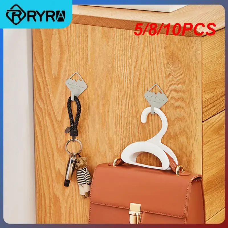 

5/8/10PCS Bag Rack Space Saving Nail-free Storage Rack Durable Multi-purpose Coat Hanger Hook Storage Hook Bag Tie Hanger Hook