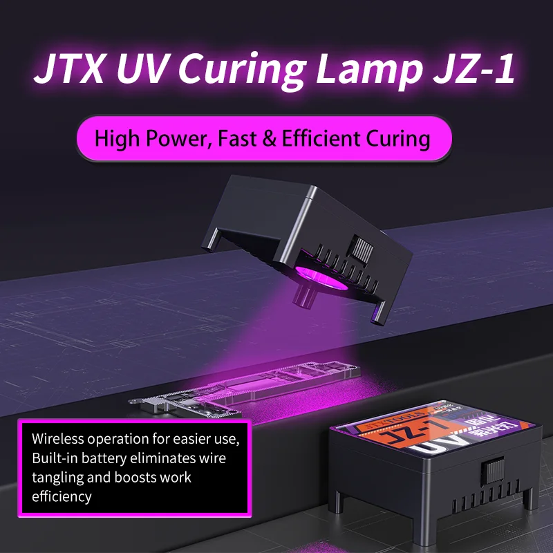 

JTX JZ-1 Мини УФ-лампа для отверждения печатной платы мобильного телефона Ремонт оптического клея Быстрый OCA Оптический светильник для отверждения припоя Ремонт
