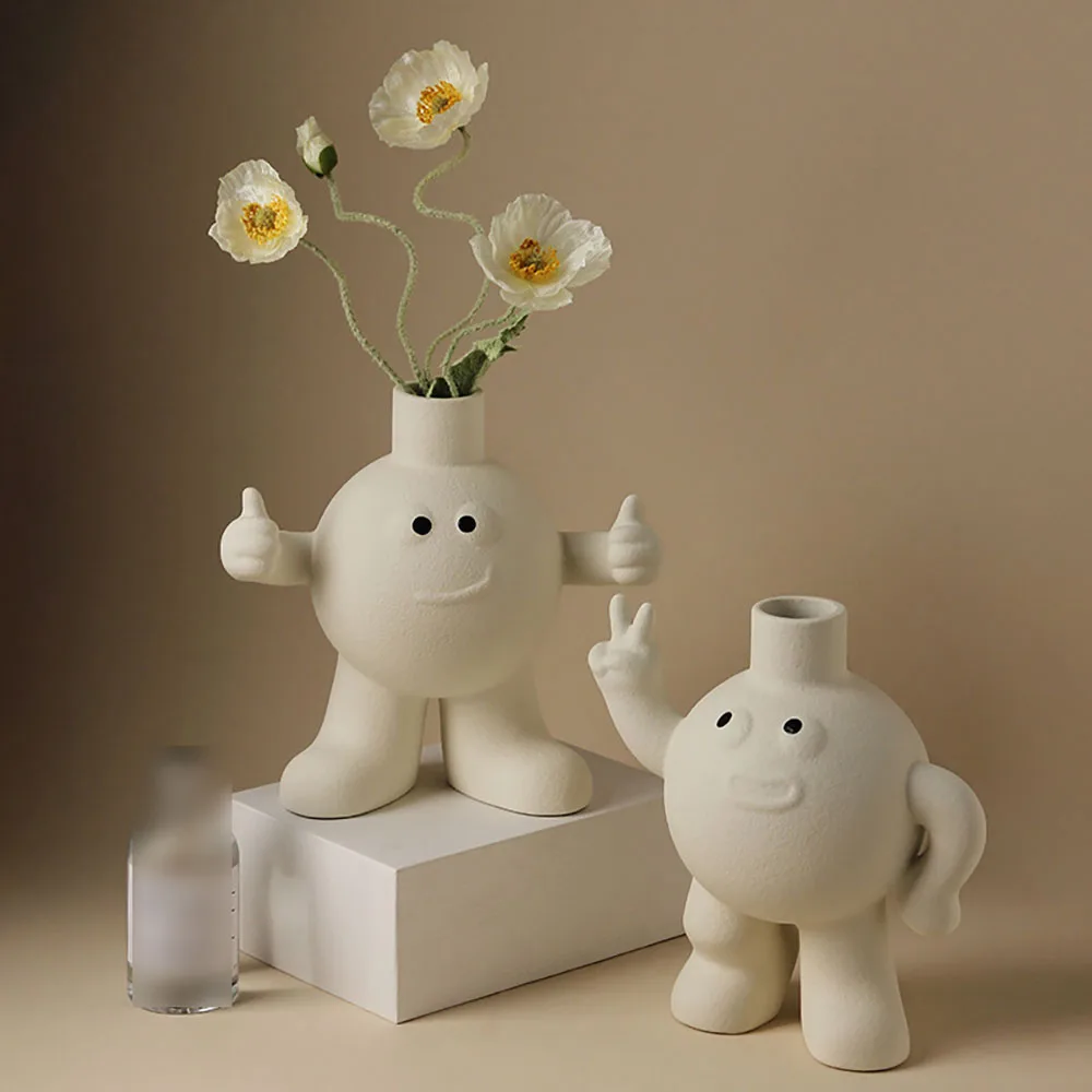 

Ceramic Vase Bigfoot Flower Arrangement Decoration Originality TV Cabinet Decoration Living Room Modern Minimalism Room Decor