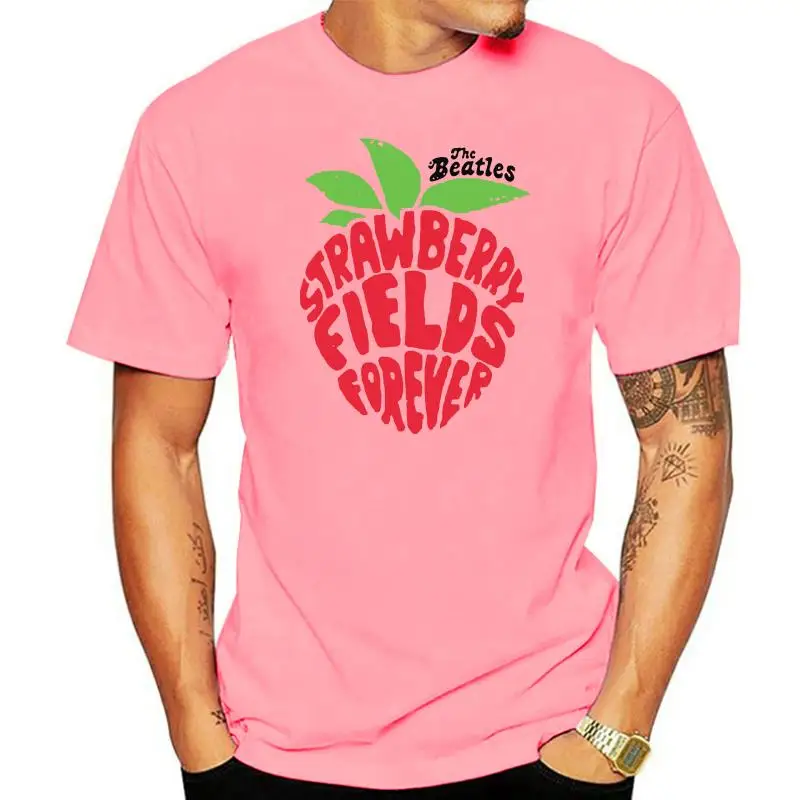 

Strawberry Fields Forever Logo White T Shirt Tee XS-3XL