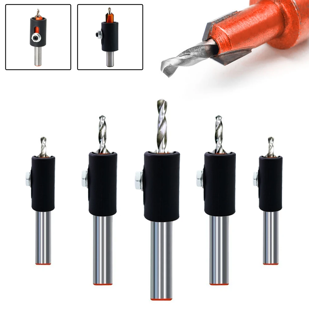 

Woodworking Round Shank Countersink Drill Bit Stopper Self Tapping Screw Taper Alloy Steel Adjustable Stop Collar Power Tools