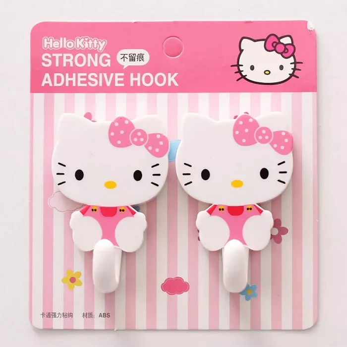 

Sanrio аксессуары Kitty мультфильм липкий крючок крючки милые без гвоздей Kawaii сильные липкие крючки Симпатичные крючки для полотенец товары для дома