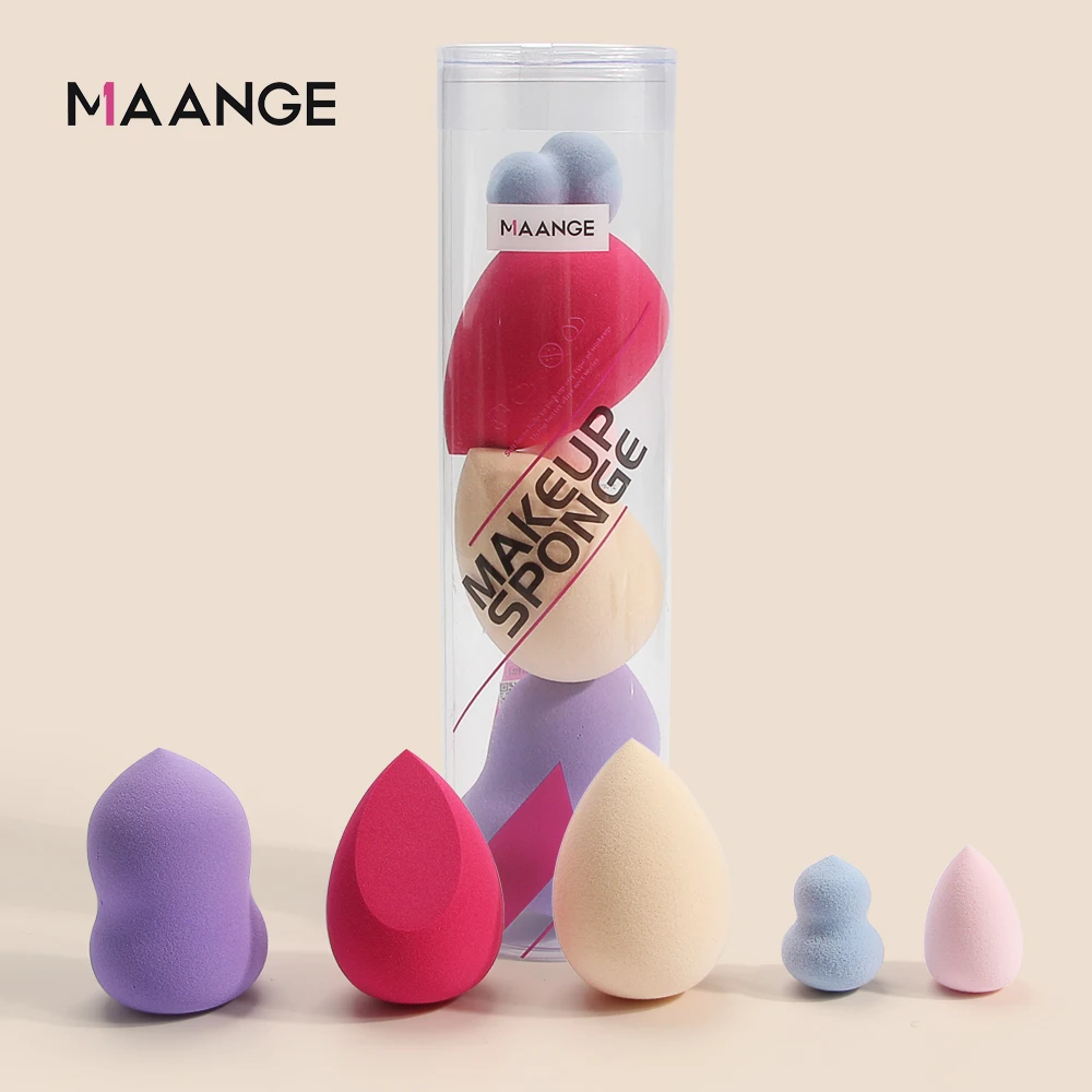MAANGE 5Pcs Makeup Sponge Set Colorful Puff Foundation Concealer Powder BB Cream Blender Make Up Puff Beauty Cosmetics Tools