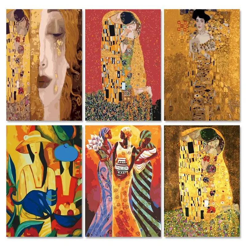 

Painting By Numbers Abstract Figure Acrylic Paints Handpainted Kits Canvas Drawing Unique Gift